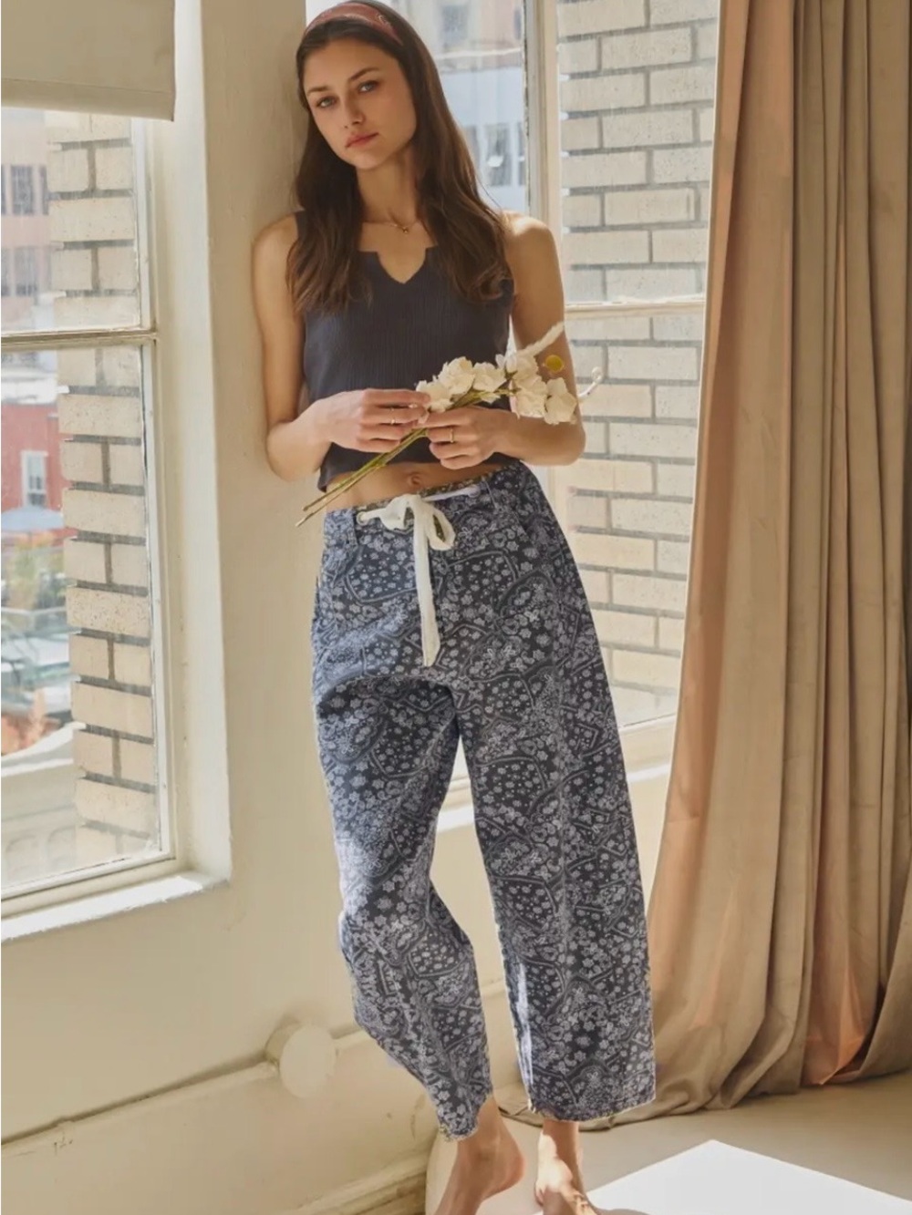 Boho Paisley Barrel Pants